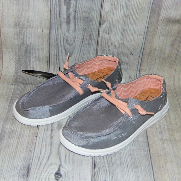 HEY DUDE Wendy Boho Grey Slip On Shoes Womens Size 8 NWT - Picture 3 of 8